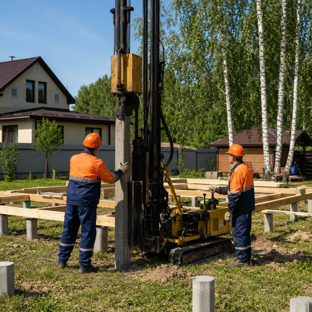 Фундамент на Ж/Б сваях — строительство под ключ Фундамент на Ж/Б сваях в Тюмени